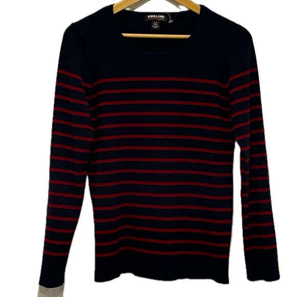 Sz.M-Navy-Red Striped Sweater- Kirkland - Picture 1 of 3